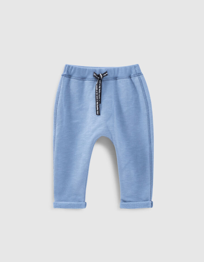 Pantalon bleu molleton bio bébé - IKKS