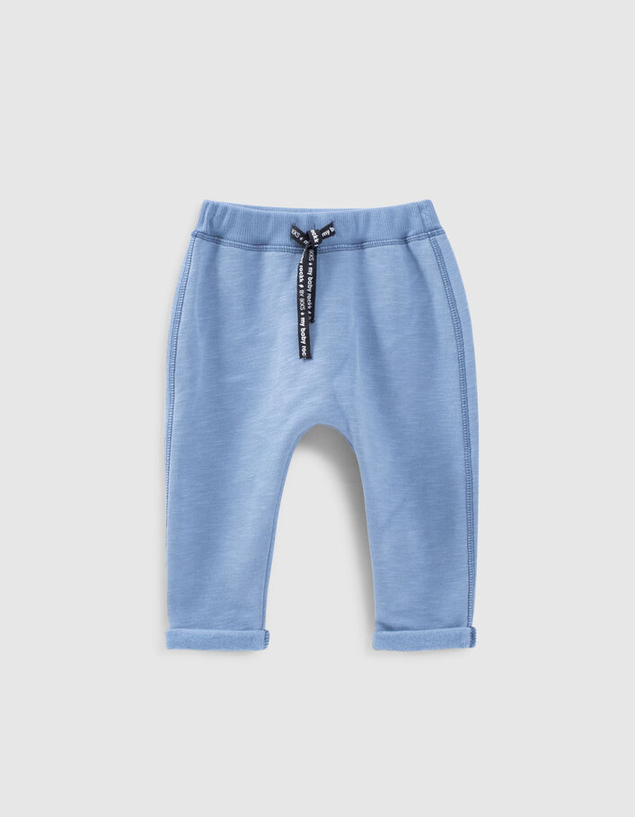 Pantalon bleu molleton bio bébé-1