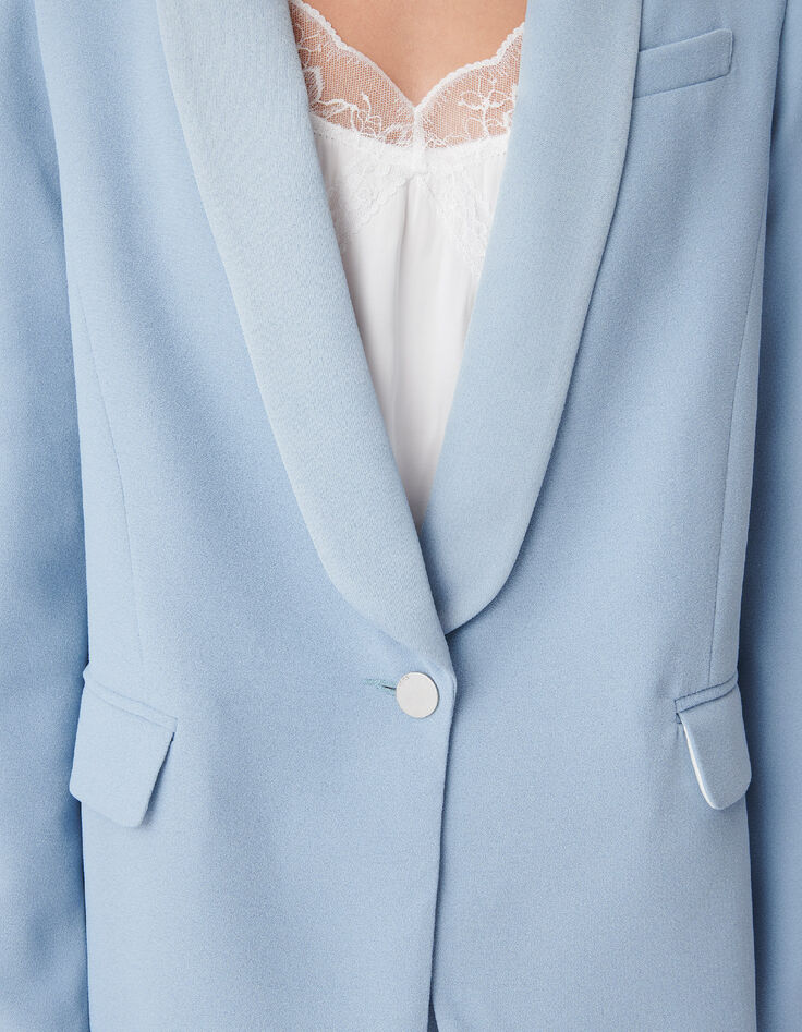 Women's blue fluid oversized suit jacket-5