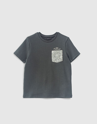 T-shirt lichen à poche fleurie garçon - IKKS