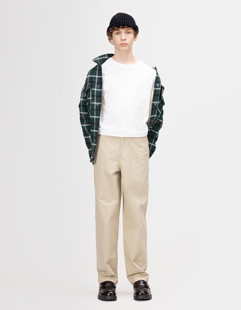 Pantalon chino beige forme loose garçon - IKKS