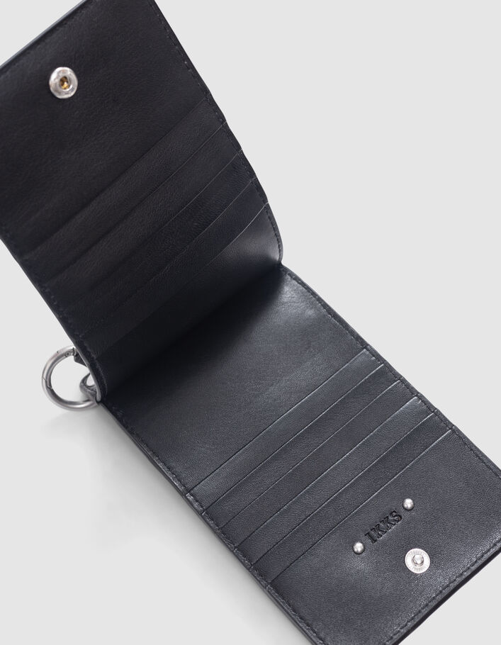 Handytasche 111 schwarz Leder Schulterriemen Nieten Damen IKKS