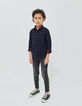 Navy hemd bordeaux ruiten jongens -2