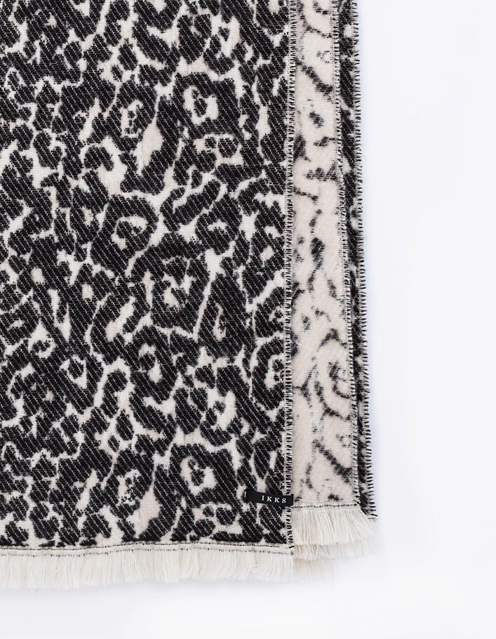 Women's leopard Jacquard fringed fluffy scarf - IKKS