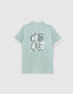 Polo aqua bio avec broderies dos garçon -4