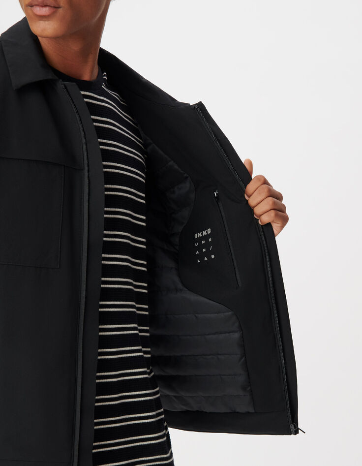Blouson noir capuche amovible WATERPROOF Homme-4