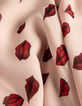 Roze jurk fijne schouderbandjes voile mondprint Dames-6