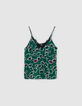 Groene top lingeriestijl maxi bloemenprint Dames-5