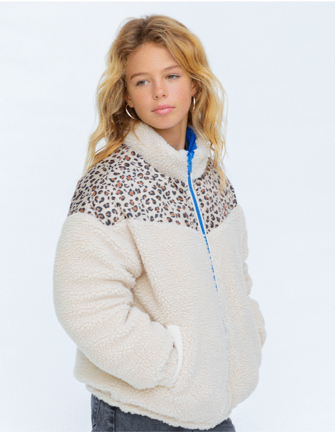 Plumas reversible azul y Sherpa crudo niña