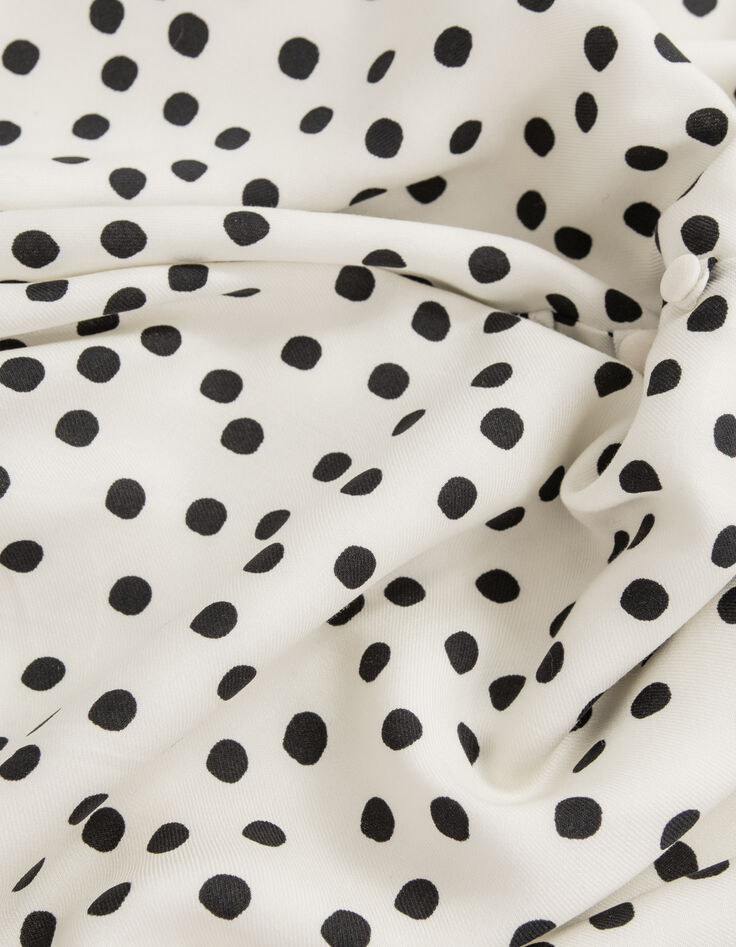 Robe blanche imprimé pois Femme-6