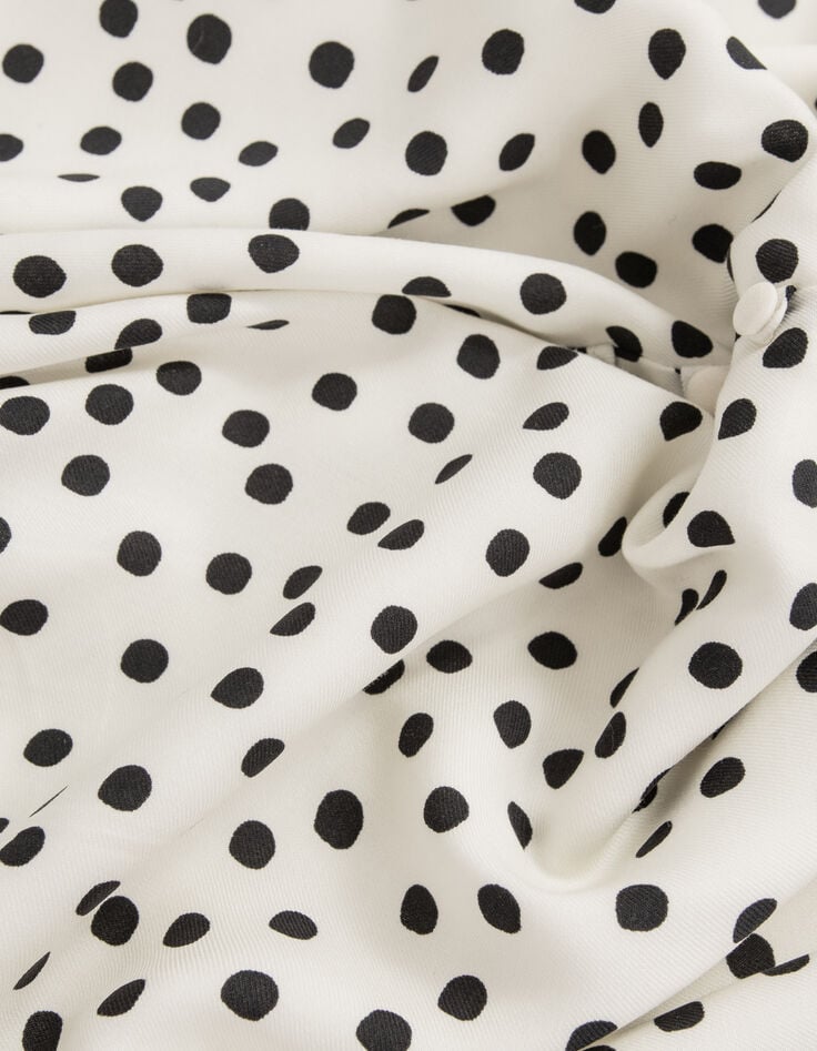 Robe blanche imprimé pois Femme-6 Robe blanche imprimé pois Femme-6