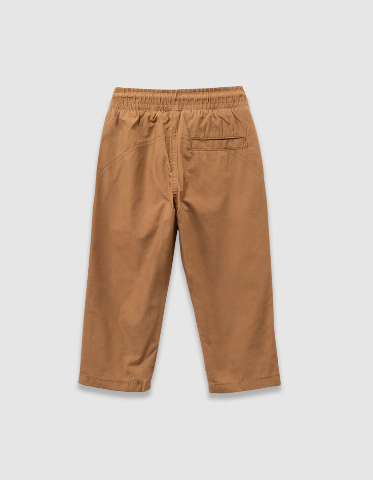 Pantalón camel forrado cintura elástica niño-3