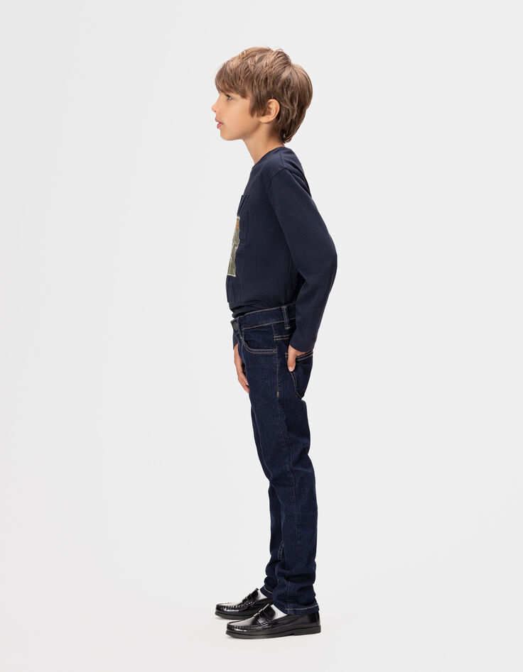 Unwashed SLIM jeans met badge en borduursel jongens-3