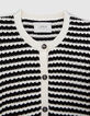 Women’s navy openwork knit sailor-stripe cardigan-6