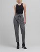 Pantalon carotte gris motif chevrons 7/8e Femme-1