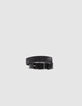 Ceinture noire cuir embossé effet python Homme-1