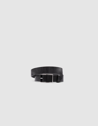 Ceinture noire cuir embossé effet python Homme - IKKS