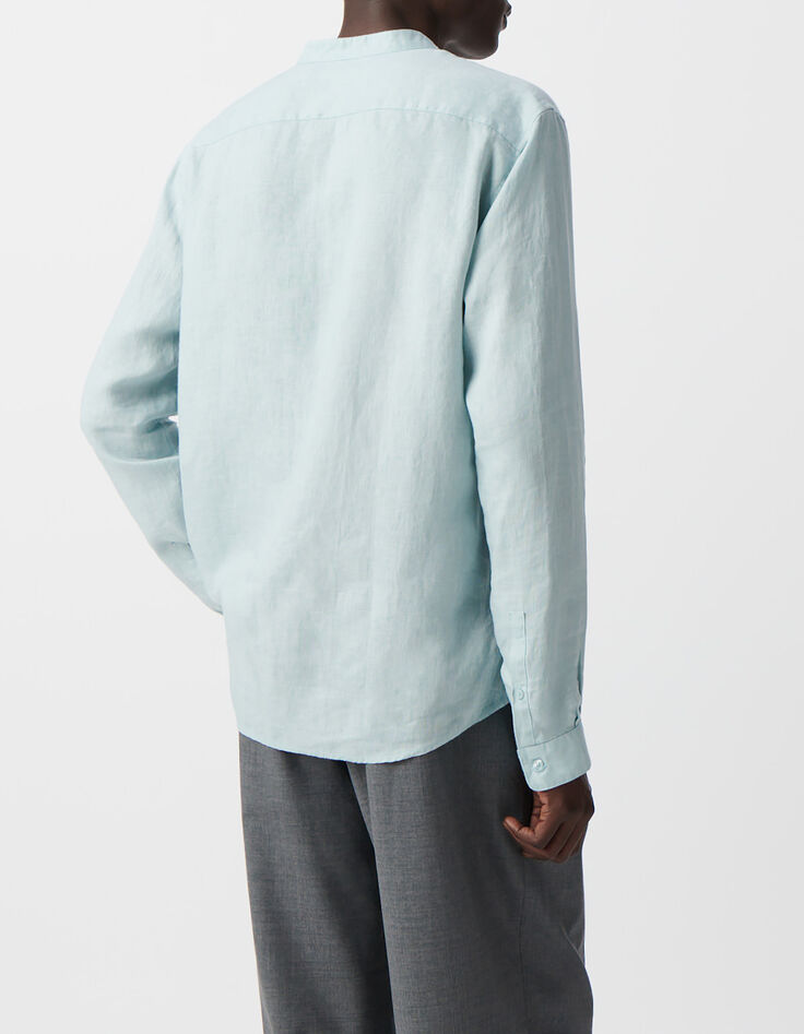 Camisa REGULAR horizonte cuello Mao lino hombre-3