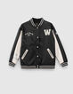 Blouson teddy noir et blanc bi-mati&egrave;re-1