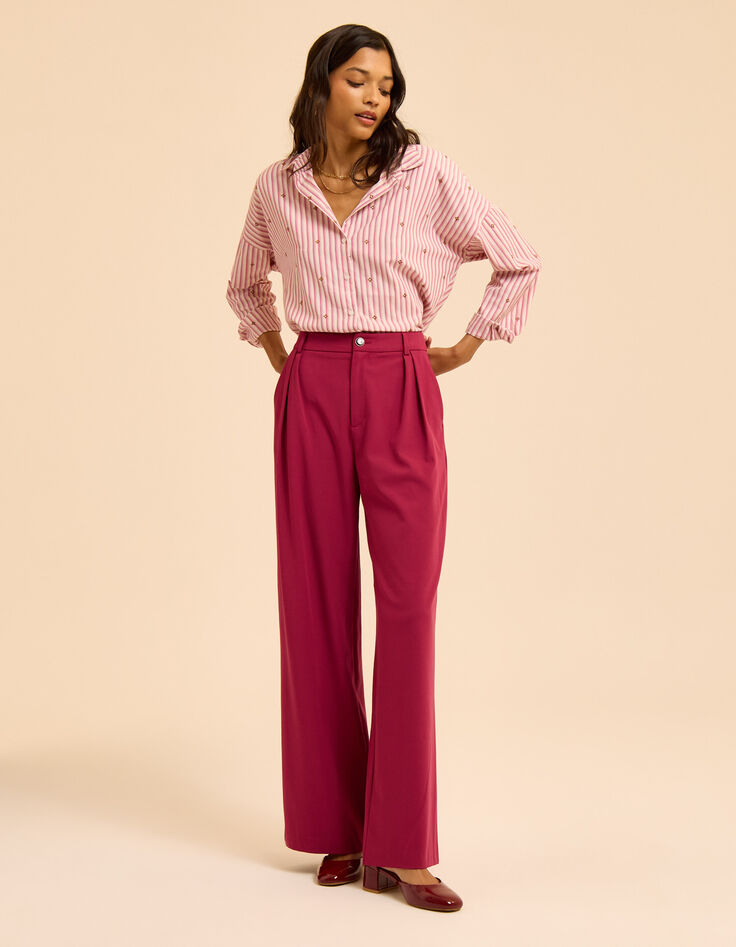 Pantalon de tailleur large rose I.Code-1