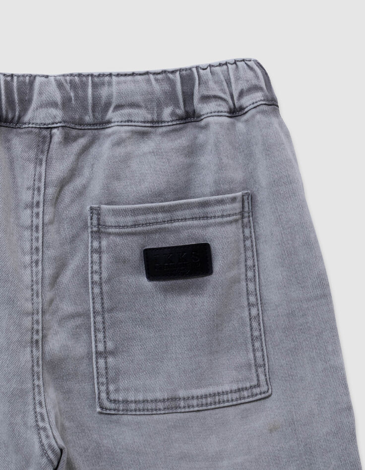 Grey denim Bermuda shorts one pocket battle boy-6