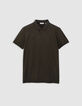 Polo dark kaki coton modal Homme-6