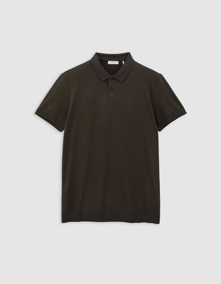 Polo dark kaki coton modal Homme-6