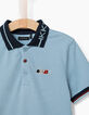 Polo azul cielo espalda bordada niño -4