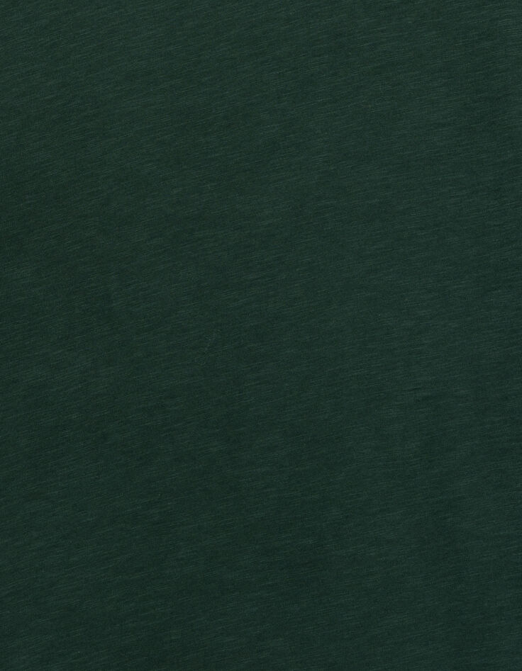 Camiseta cuello V verde algod&oacute;n flameado hombre-5