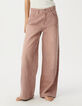 Rosa weite Damenjeans hoher Bund Edie-3