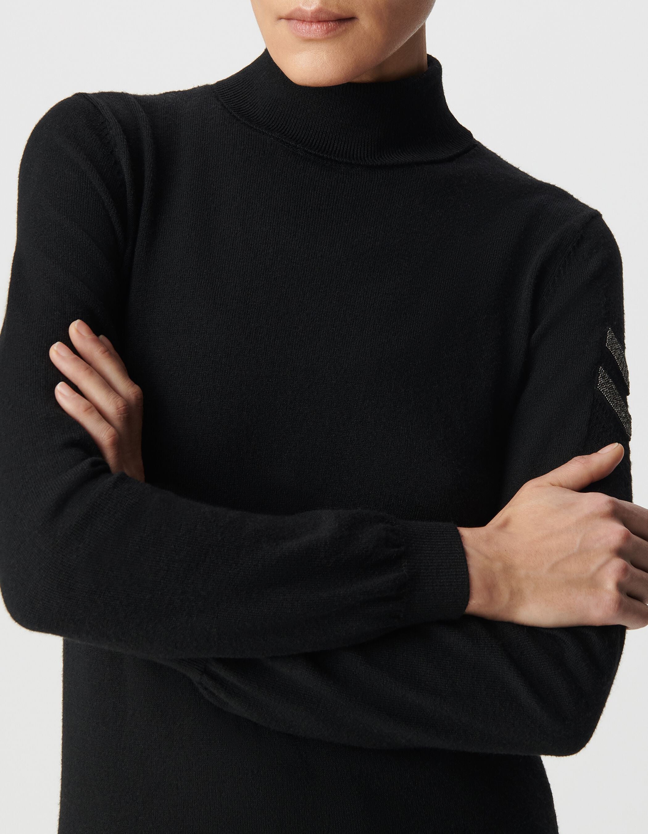 Women's military-style beaded knit roll neck sweater IKKS