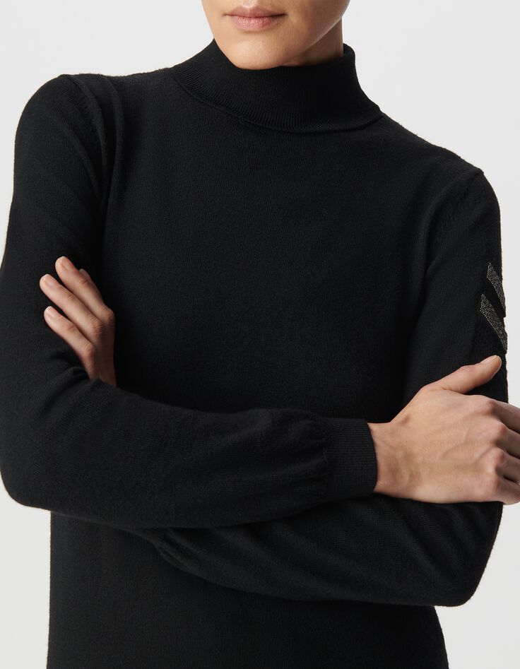 Women&rsquo;s military-style beaded knit roll neck sweater-4