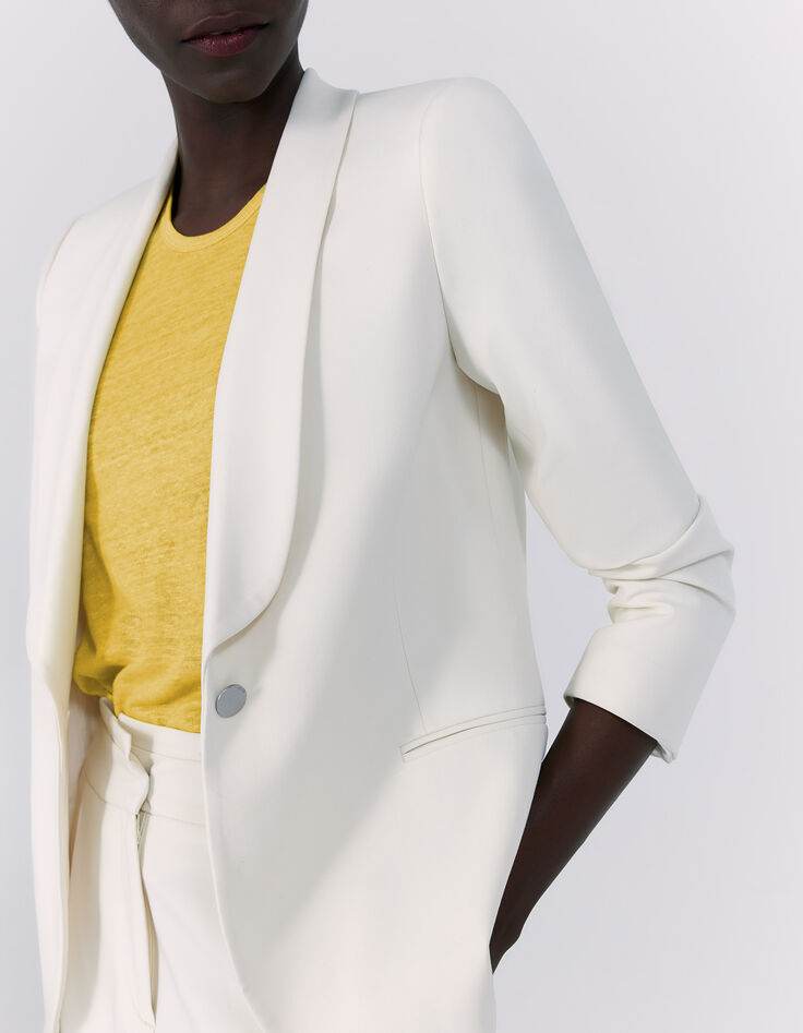 Women’s yellow tone-on-tone foil soft linen vest top-4