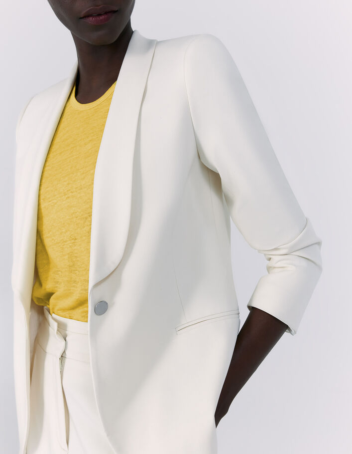 Women’s yellow tone-on-tone foil soft linen vest top - IKKS