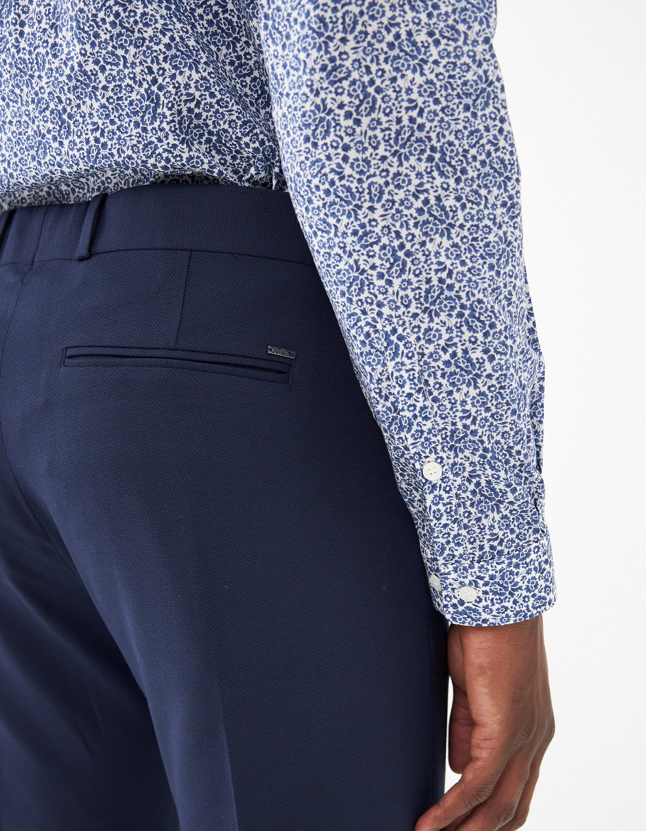Pantalon de costume SLIM indigo tissu fantaisie Homme