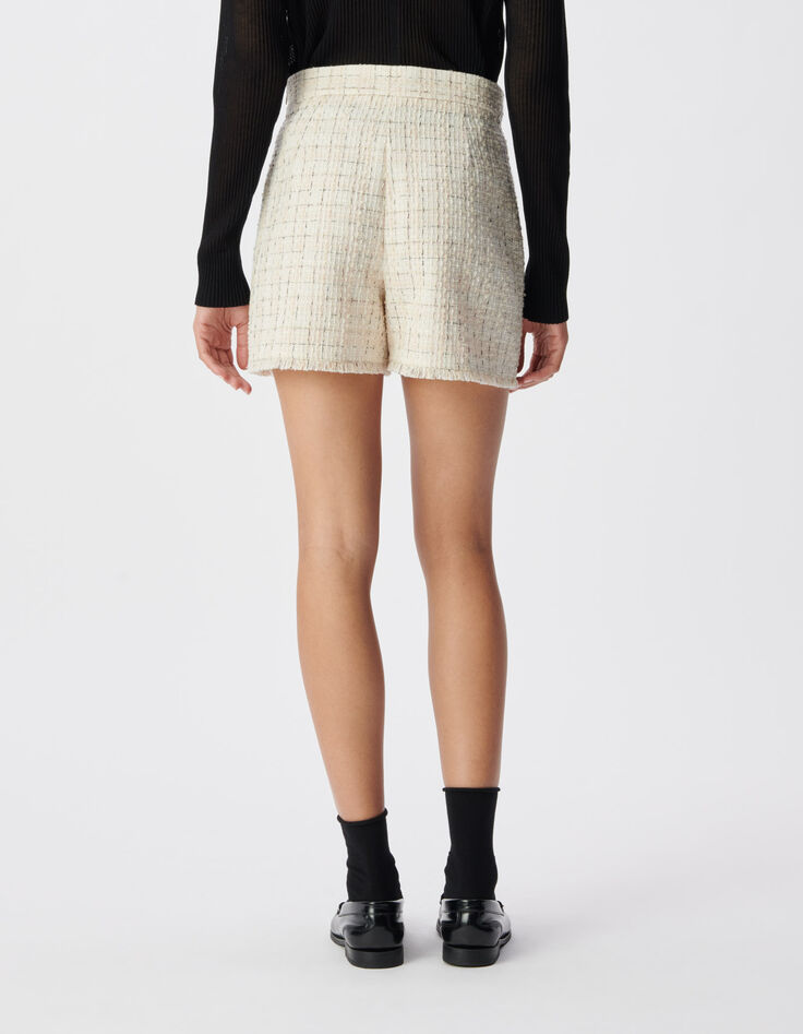 Rosa Tweed-Shorts f&uuml;r Damen-4