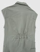 Girls' khaki jumpsuit with colour embroidery-6