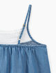 Robe light blue à bretelles avec dentelle fille-5