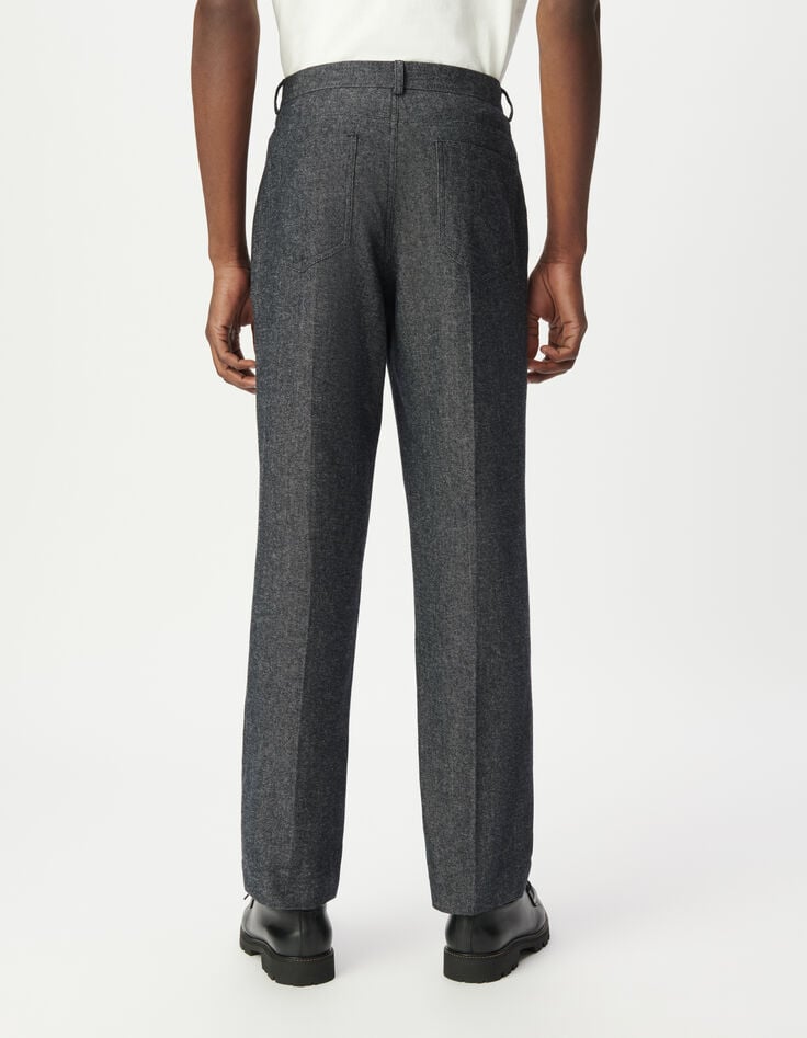 Marineblaue Regular-Herrenjeans Faux-Uni-Stoff-2 Marineblaue Regular-Herrenjeans Faux-Uni-Stoff-2