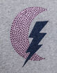 Girl’s grey T-shirt with diamante lightning and moons-5