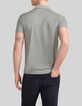 Polo caqui jaspeado bimaterial hombre-3