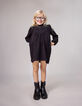 Girl's black sequined embroidered heart dress-2