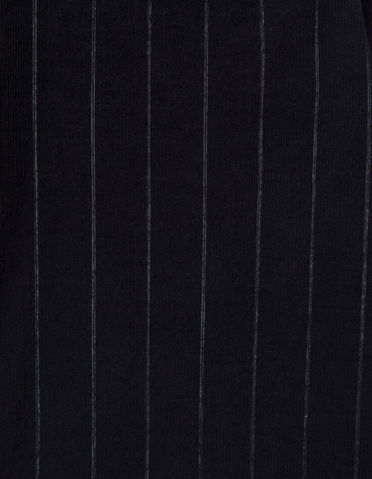 Men’s black striped organic velvet REGULAR shirt-5