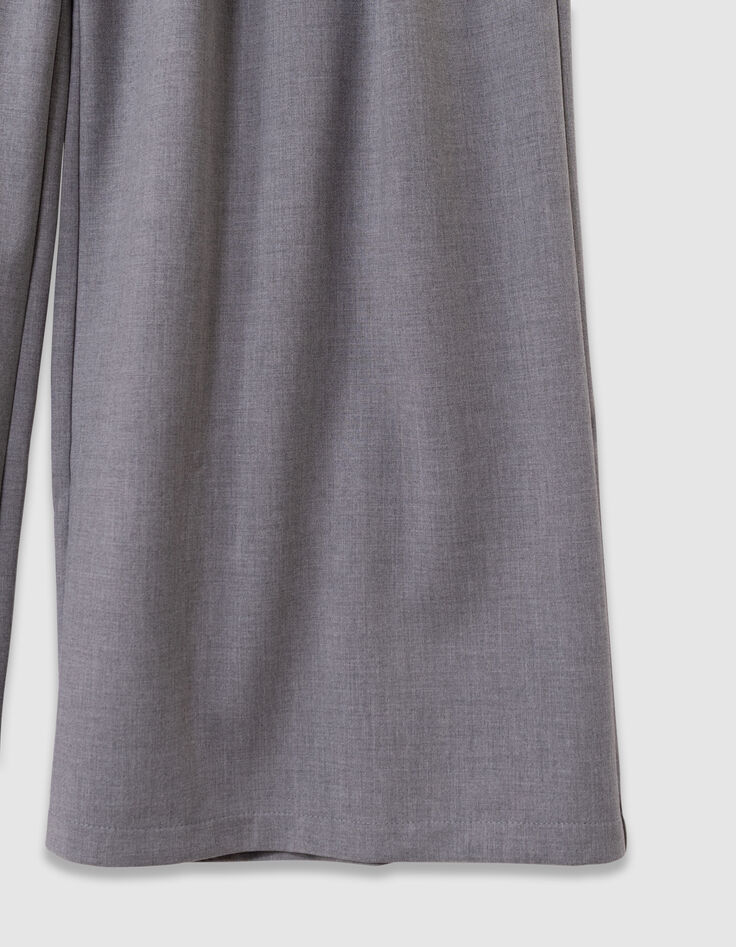 Girls’ grey wide-leg trousers with flat pleats-5
