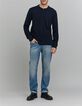 Men's navy embossed mesh T-shirt-2