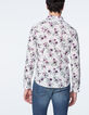 Chemise SLIM mauve imprimé fleurs et feuilles Homme-3