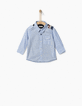 Chemise bleu ciel bi-matière bébé garçon-2