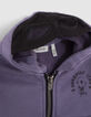 Baby boys’ violet hooded cardigan with print on back-7
