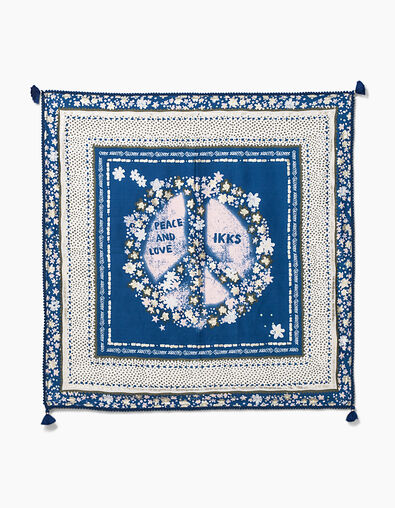 Girls’ Peace & Love flowery indigo scarf - IKKS