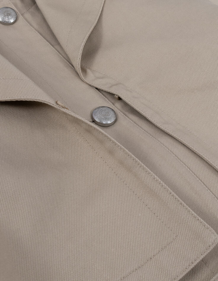 Beiger 2-in-1-Trenchcoat für Damen mit abnehmbarer Jacke-10